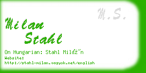 milan stahl business card